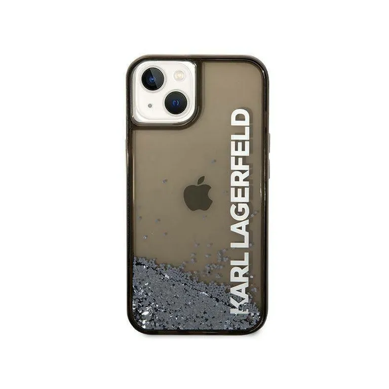 Eredeti tok iphone 14 Karl Lagerfeld Hardcase folyékony csillogó nyúl fekete