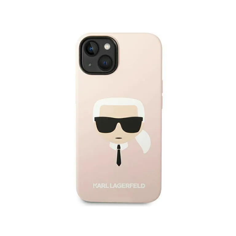 Eredeti tok iPhone 14 Plus Karl Lagerfeld Hardcase Silicone Karl fej Magsafe Bright Rod
