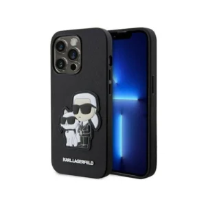 Eredeti tok IPHONE 14 PRO MAX Karl Lagerfeld keménytok Saffiano Karl & Choupette (KLHCP14XSANKCPK) fekete