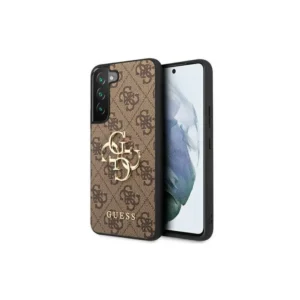 Eredeti tok SAMSUNG GALAXY S23 Guess Hardcase 4G Big Metal Logo (GUHCS23S4GMGBR) barna