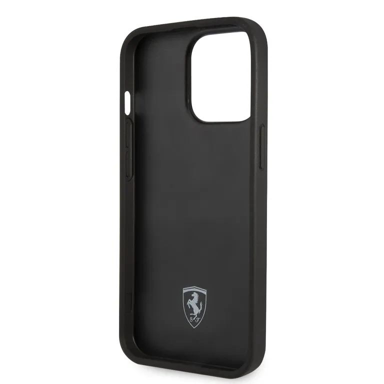 Ferrari PU bőr perforált hátlap iPhone 14 Pro Max piroshoz