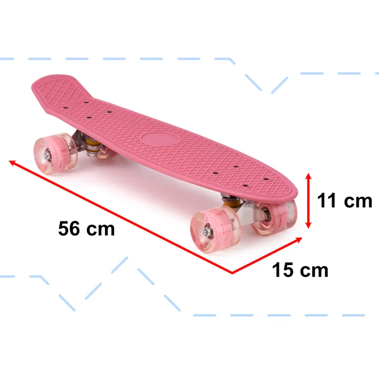 Fiskeboard gördeszka LED kerekek rózsaszín