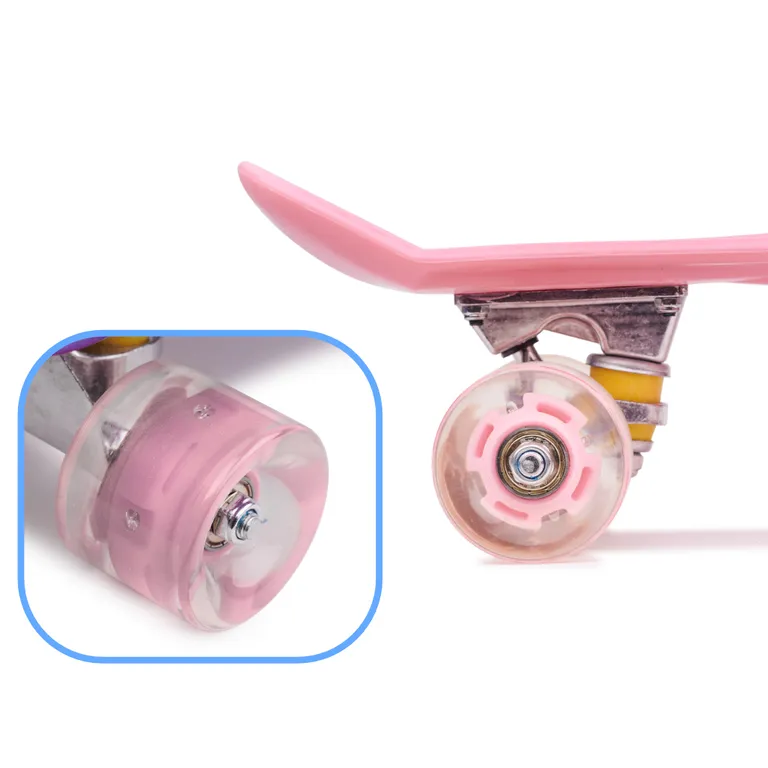 Fiskeboard gördeszka LED kerekek rózsaszín