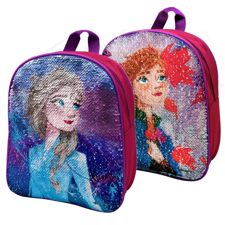 Frozen Disney hátizsák flitterrel, megfordítható FRZ-vel (30 x 26 x 10 cm)