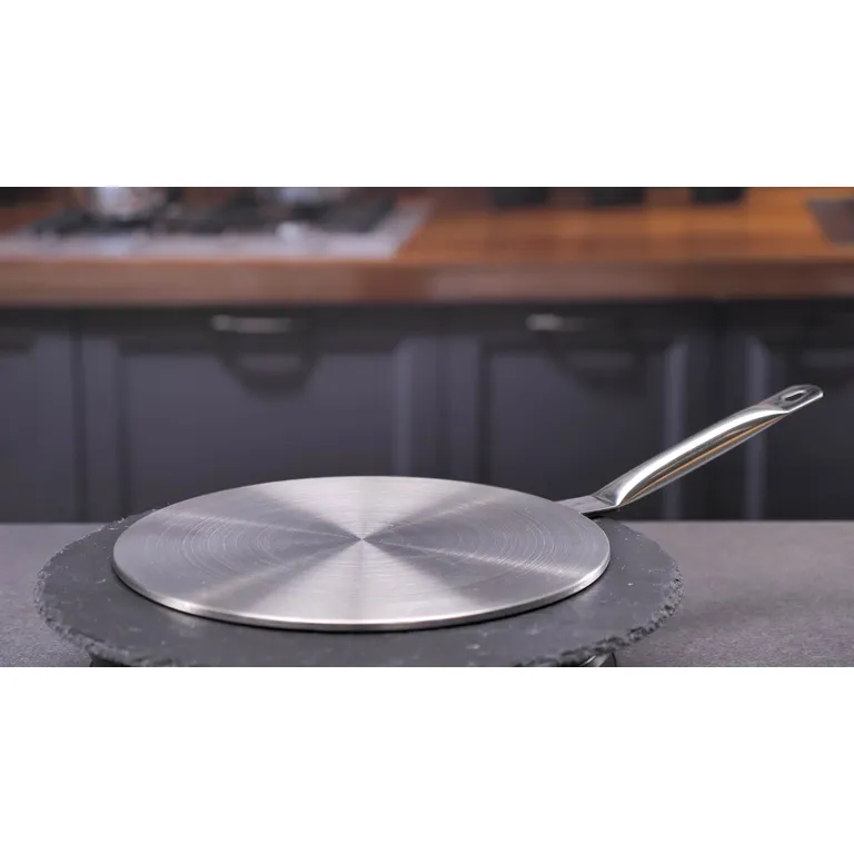 Genius Ideas  rozsdamentes acél átalakító lap indukciós főzőlaphoz, 23,5 cm átmérő, ezüst szín