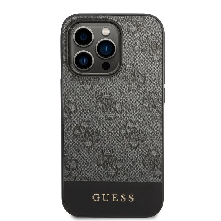 Guess 4G csíkos hátlap iPhone 14 Pro készülékhez Szürke