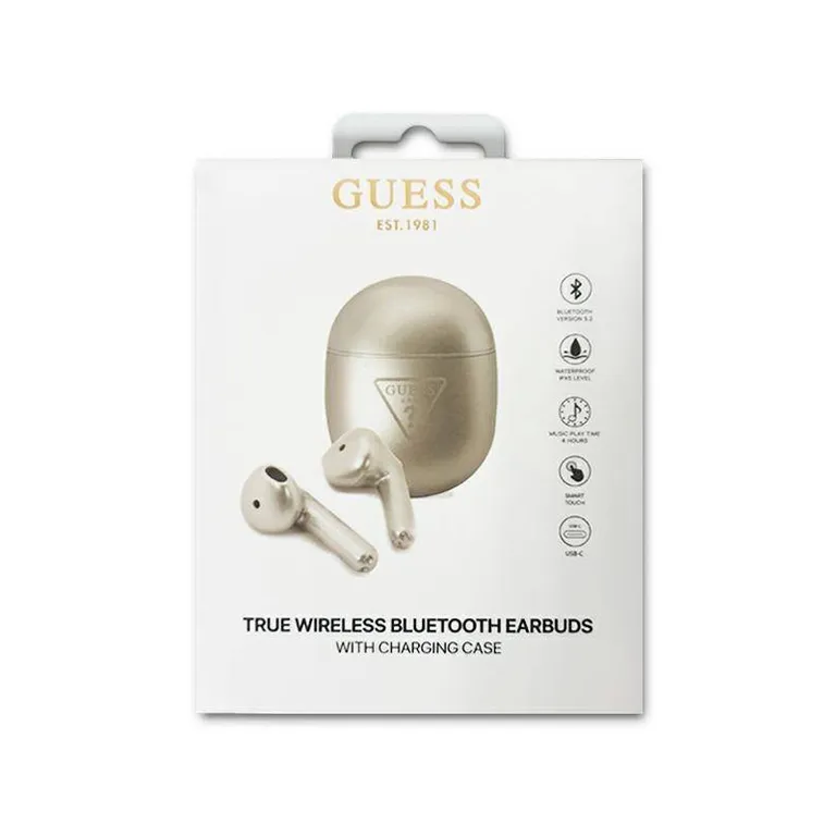 Guess Bluetooth fejhallgató GUTWST82TRS TWS + dokkoló állomás ezüst/ezüst háromszög logó