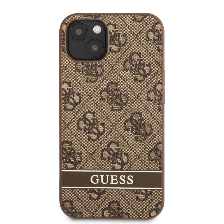 Guess PU 4G csíkos hátlap iPhone 13 mini barna színűre