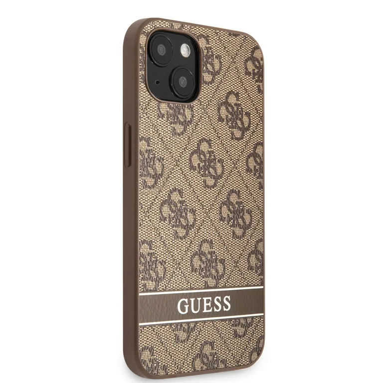 Guess PU 4G csíkos hátlap iPhone 13 mini barna színűre