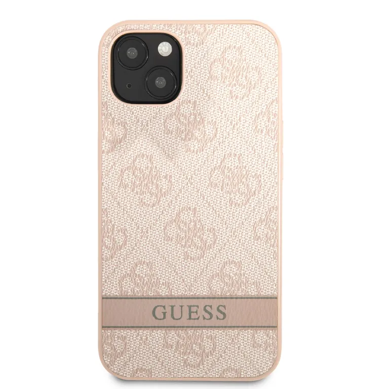 Guess PU 4G csíkos hátlap iPhone 13 mini rózsaszínhez