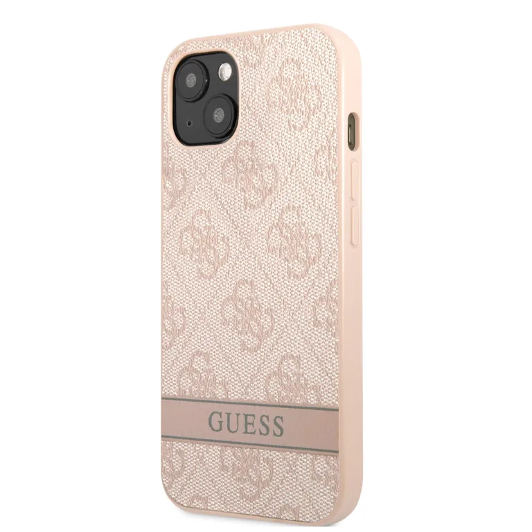 Guess PU 4G csíkos hátlap iPhone 13 mini rózsaszínhez