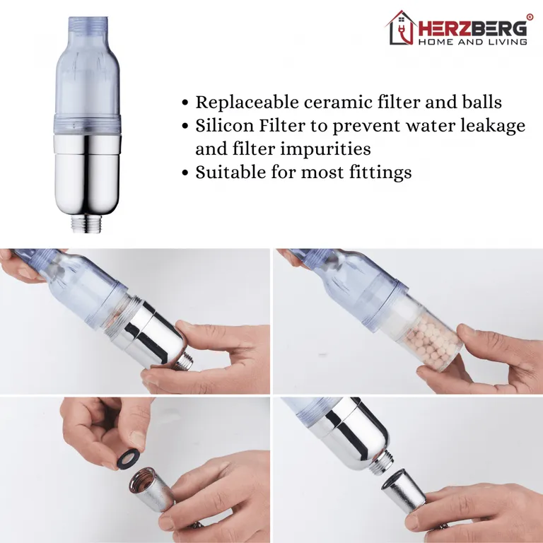 Herzberg SPA Vízszűrő utántöltő ásványi gyöngyök kézi zuhanyfejhez, 3 típus