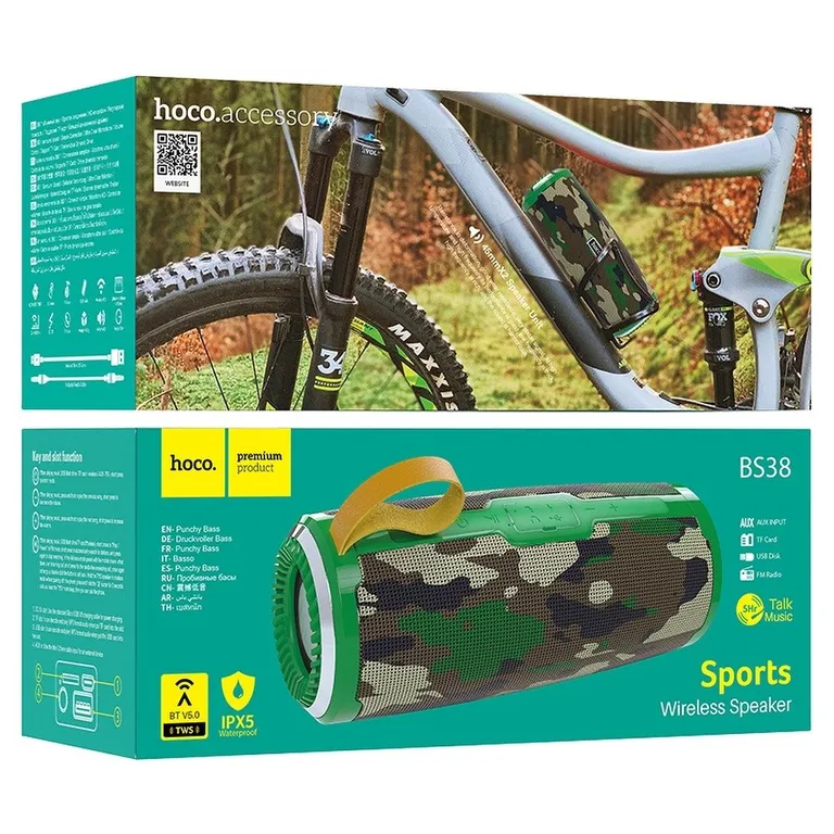 HOCO BS38 Cool Sports vezeték nélküli hangszóró Camouflage zöld