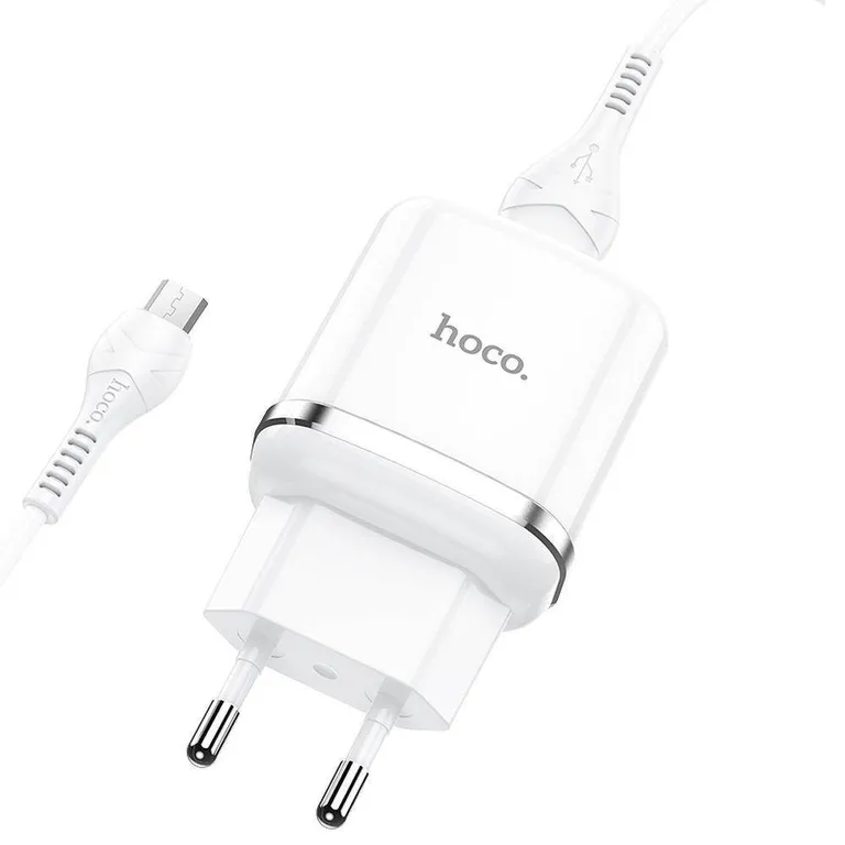 HOCO N3 töltő USB 3A QC3.0 gyorstöltés + microUSB kábel Fehér