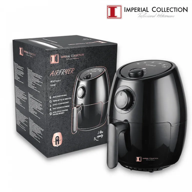 Imperial Collection 1000W olajmentes AirFryer, 80-200°C, fekete