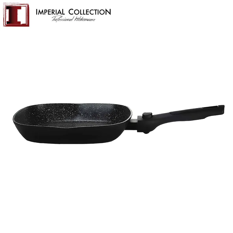 Imperial Collection 24 cm-es márvány bevonatú grill serpenyő leszerelhető nyéllel, fekete