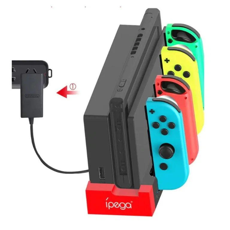 iPega 9186 töltő dokkoló pro N-Switch a Joy-con Fekete/Vörös