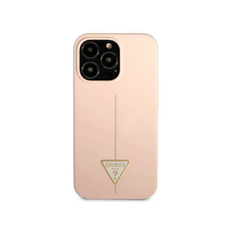 IPhone 13 Pro Guess Hardcase Szilikon -háromszög (GUHCP13LSLTGP) Rózowe