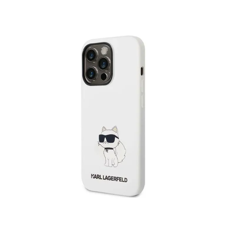 IPhone 14 Pro Karl Lagerfeld Hardcase Silicone Chupette (KLHCP14LSNCHBCH) Fehér