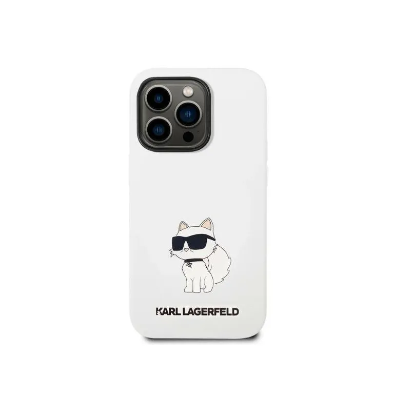 IPhone 14 Pro Karl Lagerfeld Hardcase Silicone Chupette (KLHCP14LSNCHBCH) Fehér