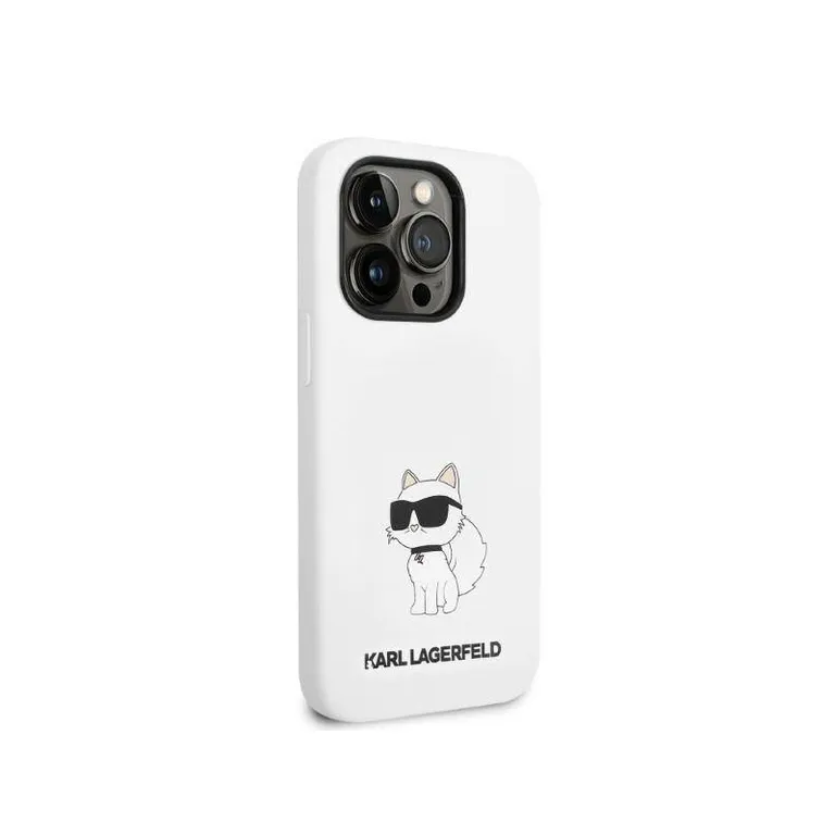 IPhone 14 Pro Karl Lagerfeld Hardcase Silicone Chupette (KLHCP14LSNCHBCH) Fehér