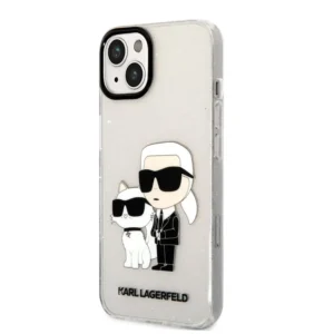Karl Lagerfeld IML Glitter Karl és Choupette NFT Zadní Kryt pro iPhone 13 átlátszó tok