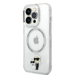 Karl Lagerfeld MagSafe Compatibilní Kryt IML Karl és Choupette NFT pro iPhone 13 Pro átlátszó tok