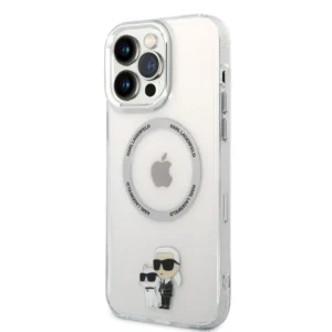 Karl Lagerfeld MagSafe Compatibilní Kryt IML Karl és Choupette NFT pro iPhone 13 Pro Max átlátszó tok