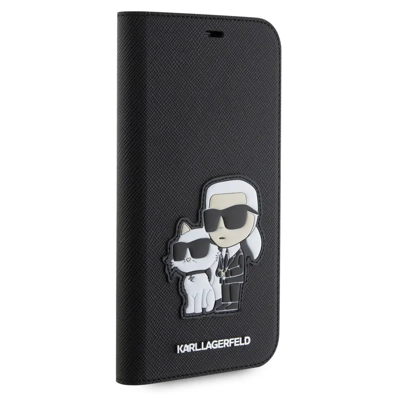 Karl Lagerfeld PU Saffiano Karl és Choupette NFT Book Pouzdro pro iPhone 11 Fekete tok