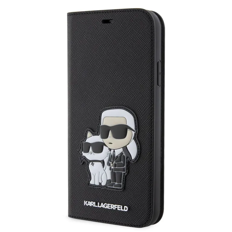 Karl Lagerfeld PU Saffiano Karl és Choupette NFT Book Pouzdro pro iPhone 11 Fekete tok