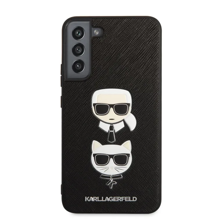 Karl Lagerfeld Saffiano K&C Heads Kryt pro Samsung Galaxy S22+ fekete tok