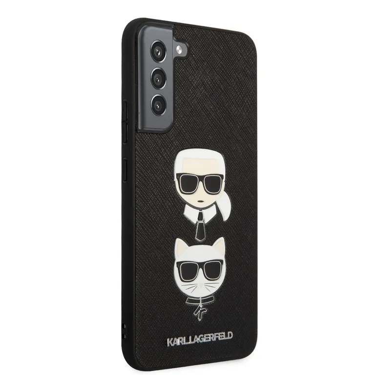 Karl Lagerfeld Saffiano K&C Heads Kryt pro Samsung Galaxy S22+ fekete tok