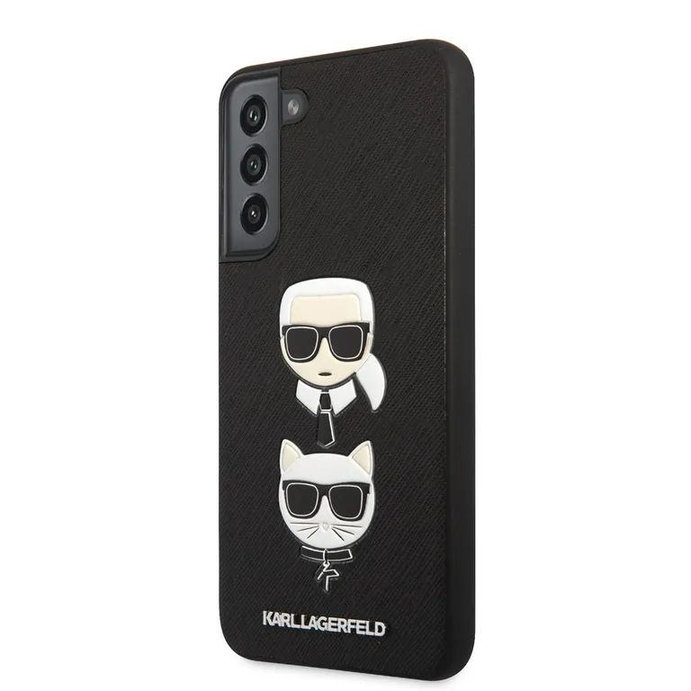 Karl Lagerfeld Saffiano K&C Heads Kryt pro Samsung Galaxy S22+ fekete tok