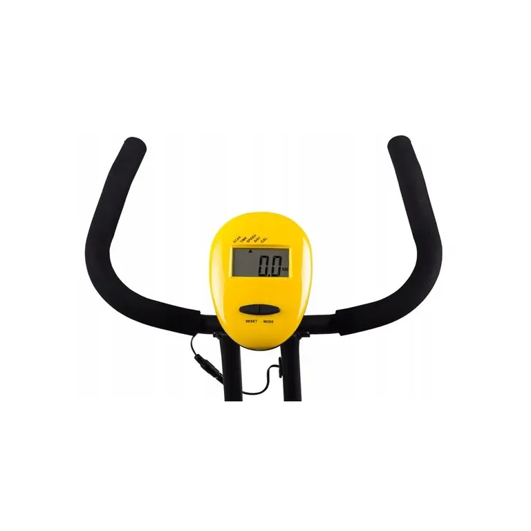 Összecsukható szobabicikli edzésfigyelő számlálóval, állítható üléssel, 41x62x117 cm, sárga-fekete