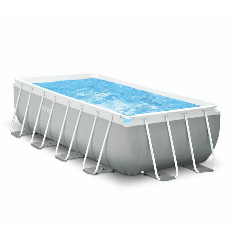 INTEX 26788 Fémvázas medence papírszűrős vízforgatóval, létrával, 6836l, 400x200cm, szürke-fehér