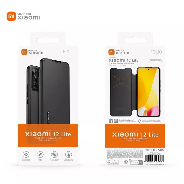 Készült Xiaomi Book Pouzdro pro Xiaomi 12 Lite 5G Fekete tok