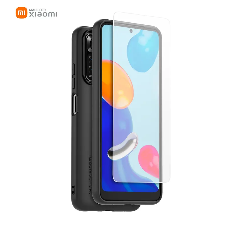 Készült Xiaomi TPU borítás + edzett üveg Xiaomi Redmi Note 11/11s Fekete tok