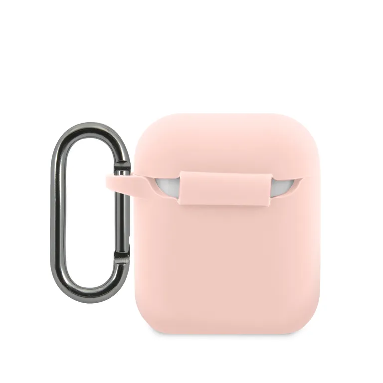 Lacoste folyékony szilikon fényes nyomtatási logó Pouzdro pro Airpods 1/2 rózsaszínű