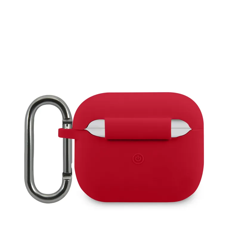 Lacoste folyékony szilikon fényes nyomtatási logó Pouzdro pro Airpods 3 piros