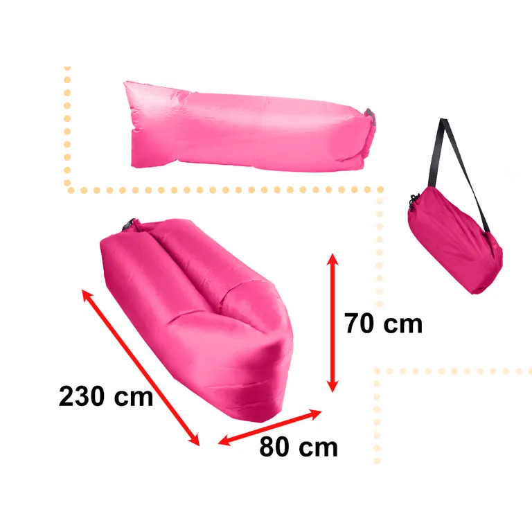 Lazy BAG SOFA légágy rózsaszín 230x70cm