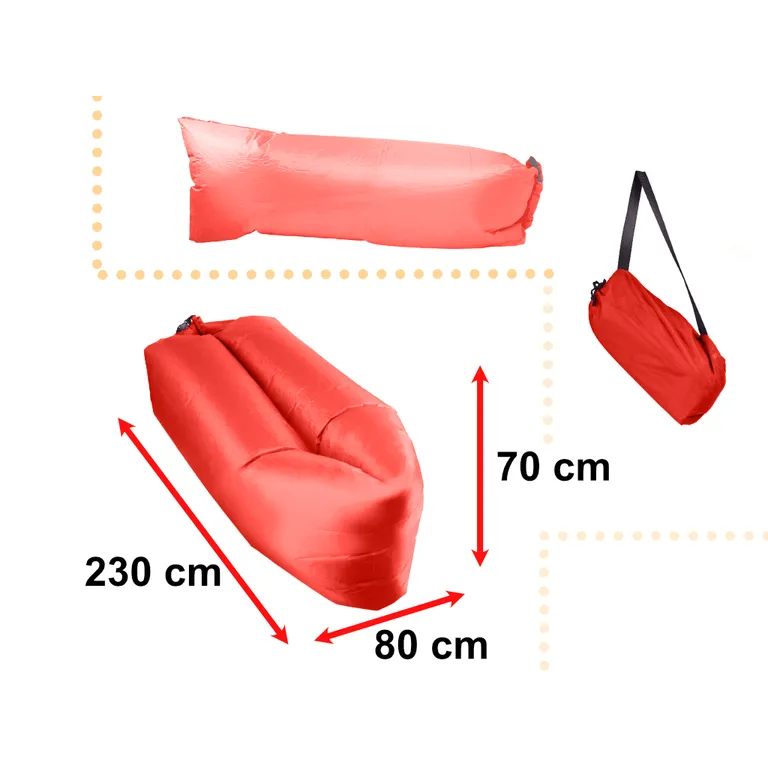 Lazy BAG SOFA légágy vörös 230x70cm