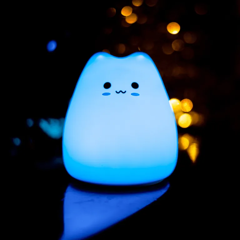 Macska éjszakai led lámpa, 7 színárnyalat