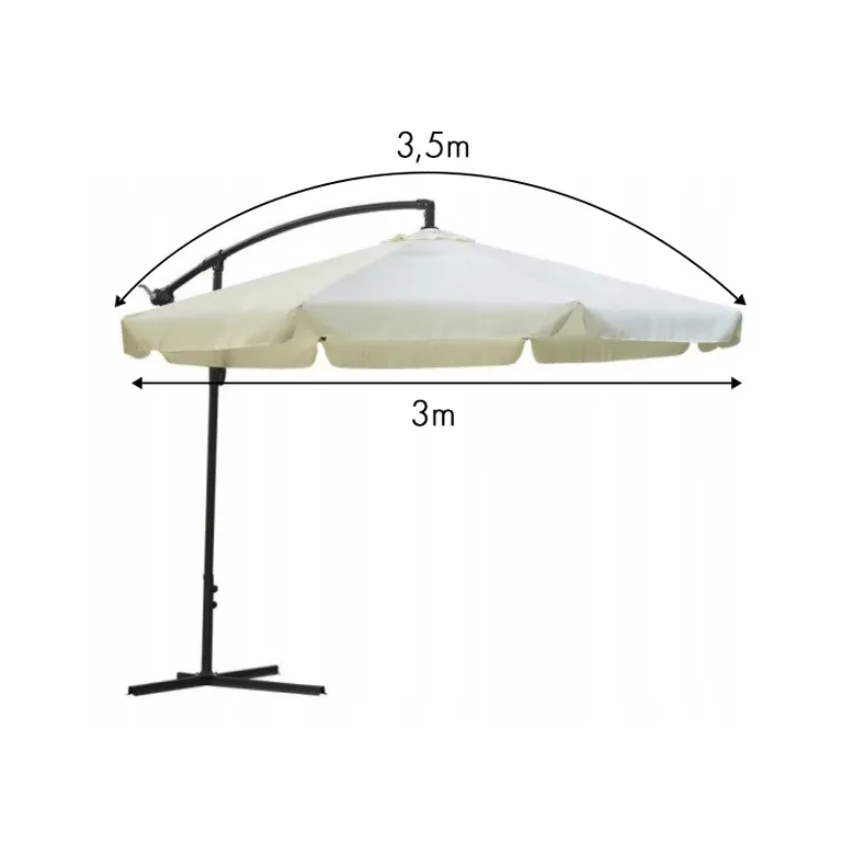 Összecsukható kerti napernyő 350cm, bézs