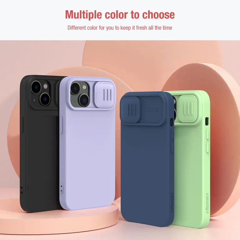 Nillkin CamShield Silky mágneses szilikon borítás Apple iPhone 13/14 lila iPhone 13/14 készülékhez tok