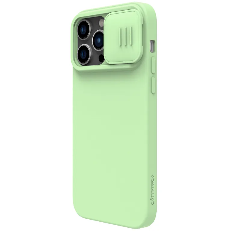 Nillkin CamShield Silky mágneses szilikon borítás Apple iPhone 14 Pro készülékhez Zöld tok