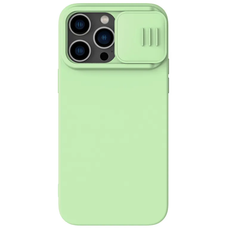 Nillkin CamShield Silky mágneses szilikon borítás Apple iPhone 14 Pro készülékhez Zöld tok