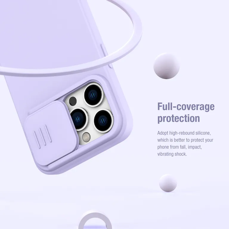 Nillkin CamShield Silky szilikon borítás Apple iPhone 14 Pro készülékhez Kék tok