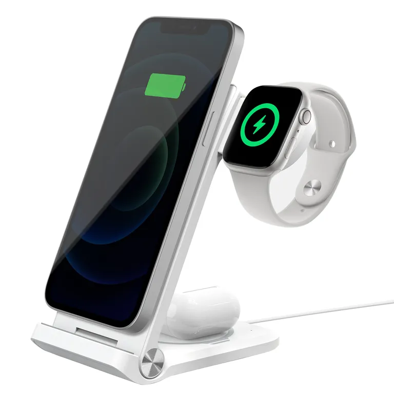 Nillkin PowerTrio 3in1 MagSafe vezeték nélküli töltő Apple Watch-hoz Fehér (MFI)