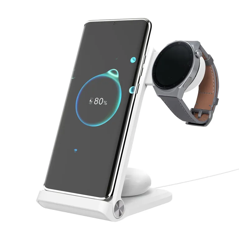 Nillkin PowerTrio 3in1 vezeték nélküli töltő a Samsung Watch-hoz Fehér