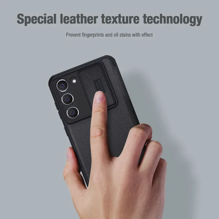 Nillkin Qin Book PRO Cloth Pouzdro pro Samsung Galaxy S23 szürke tok